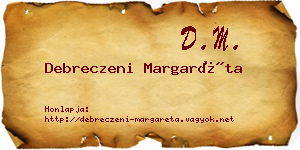 Debreczeni Margaréta névjegykártya
