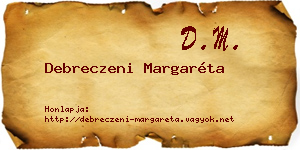 Debreczeni Margaréta névjegykártya